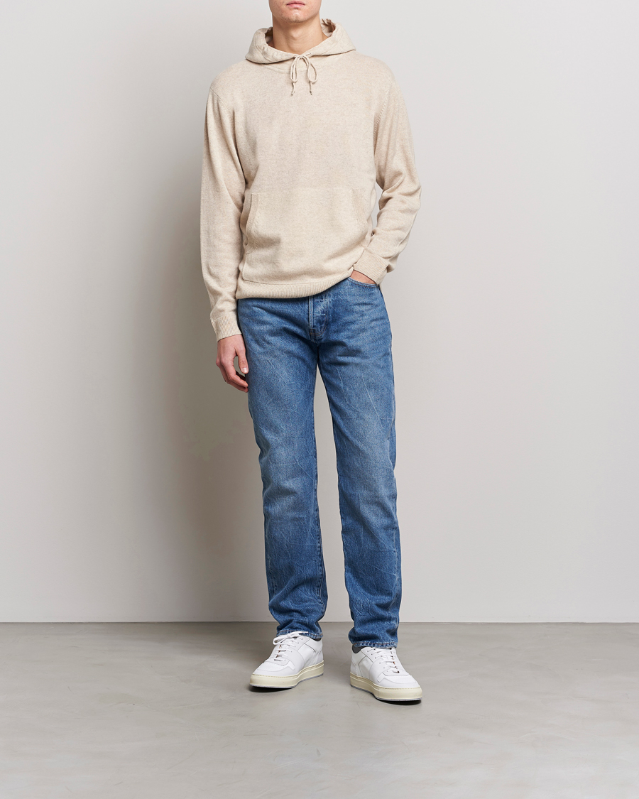 Men | Sweaters & Knitwear | People's Republic of Cashmere | Cashmere Hoodie Oatmilk