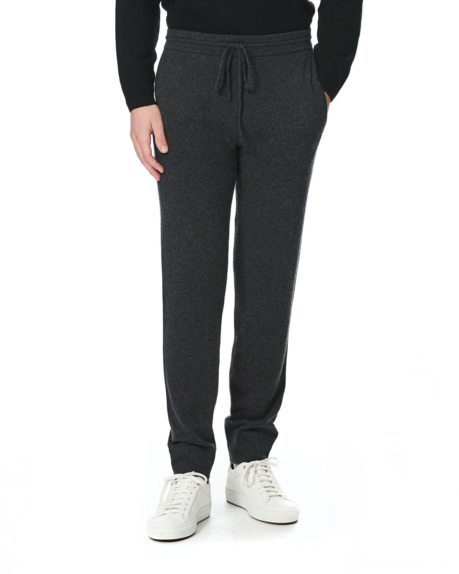 Men | Trousers | People's Republic of Cashmere | Cashmere Sweatpants Dark Grey
