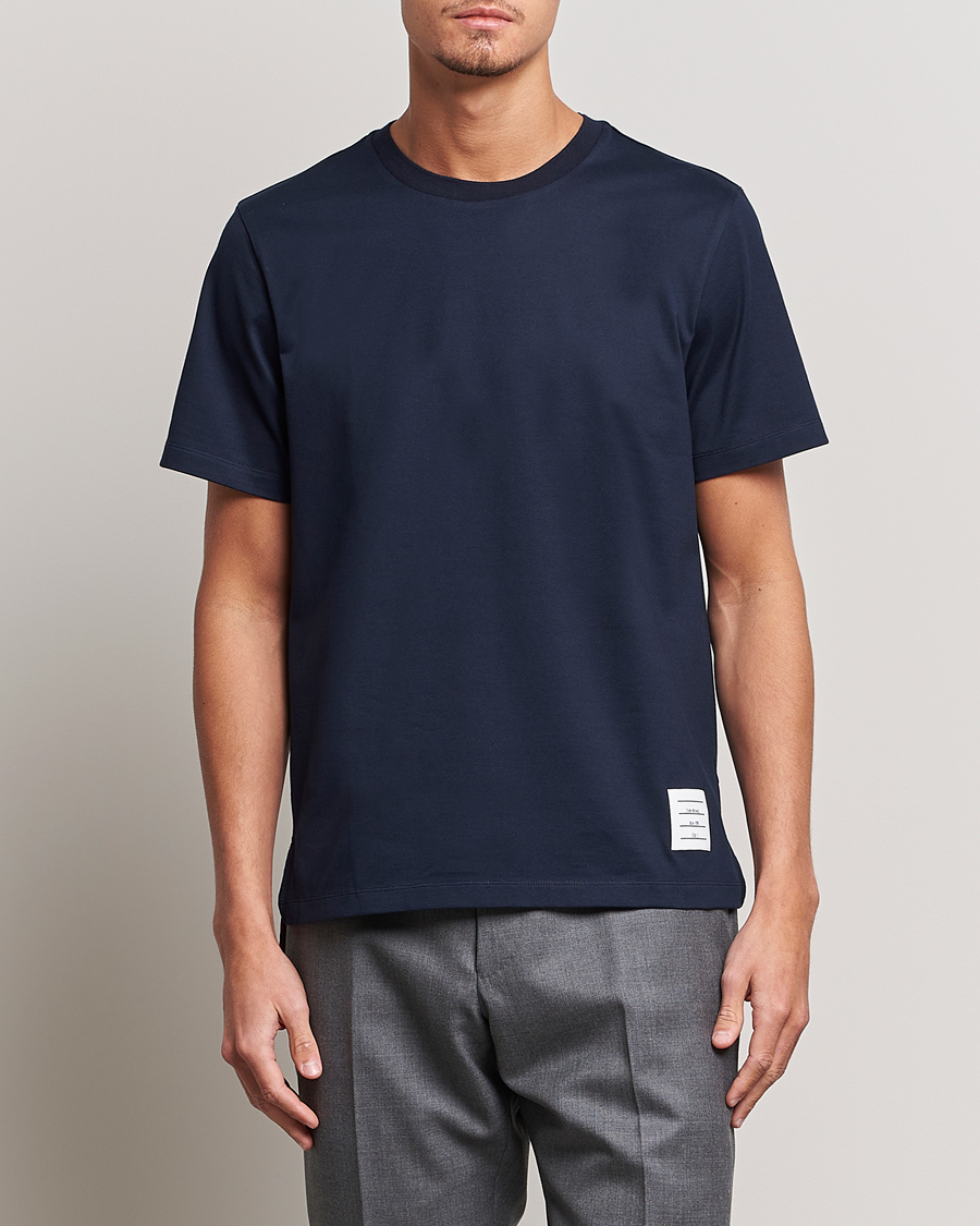 Men |  | Thom Browne | Relaxed Fit Short Sleeve T-Shirt Navy