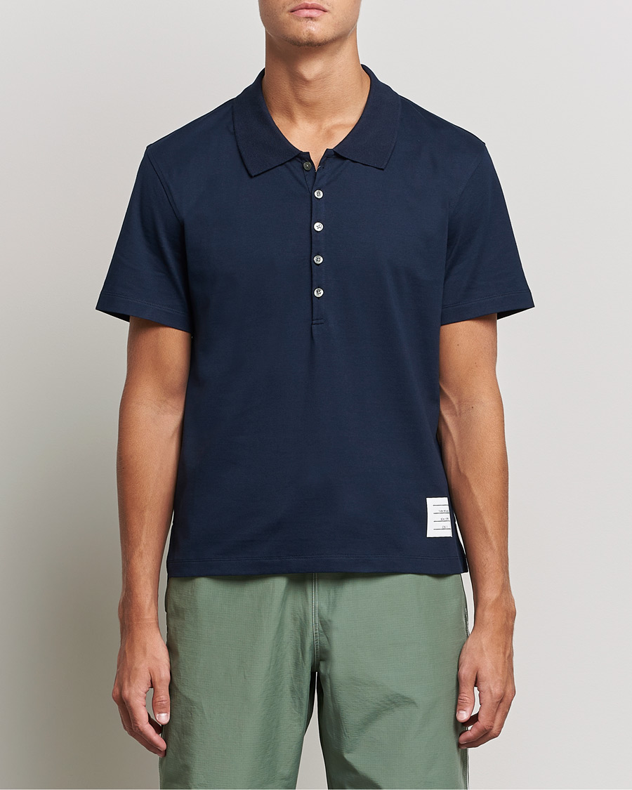 Men | Polo Shirts | Thom Browne | Relaxed Fit Polo Navy
