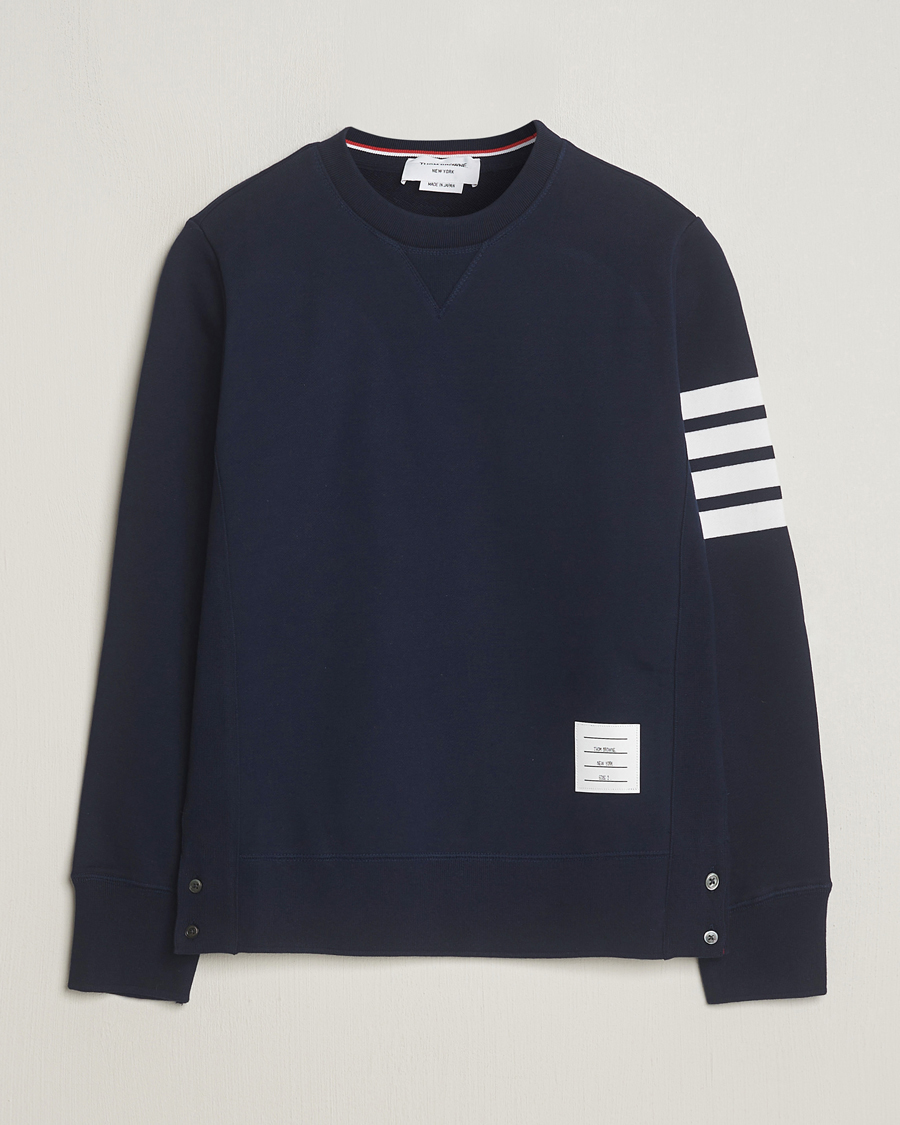 Men | Sweaters & Knitwear | Thom Browne | 4-Bar Loopback Sweatshirt Navy
