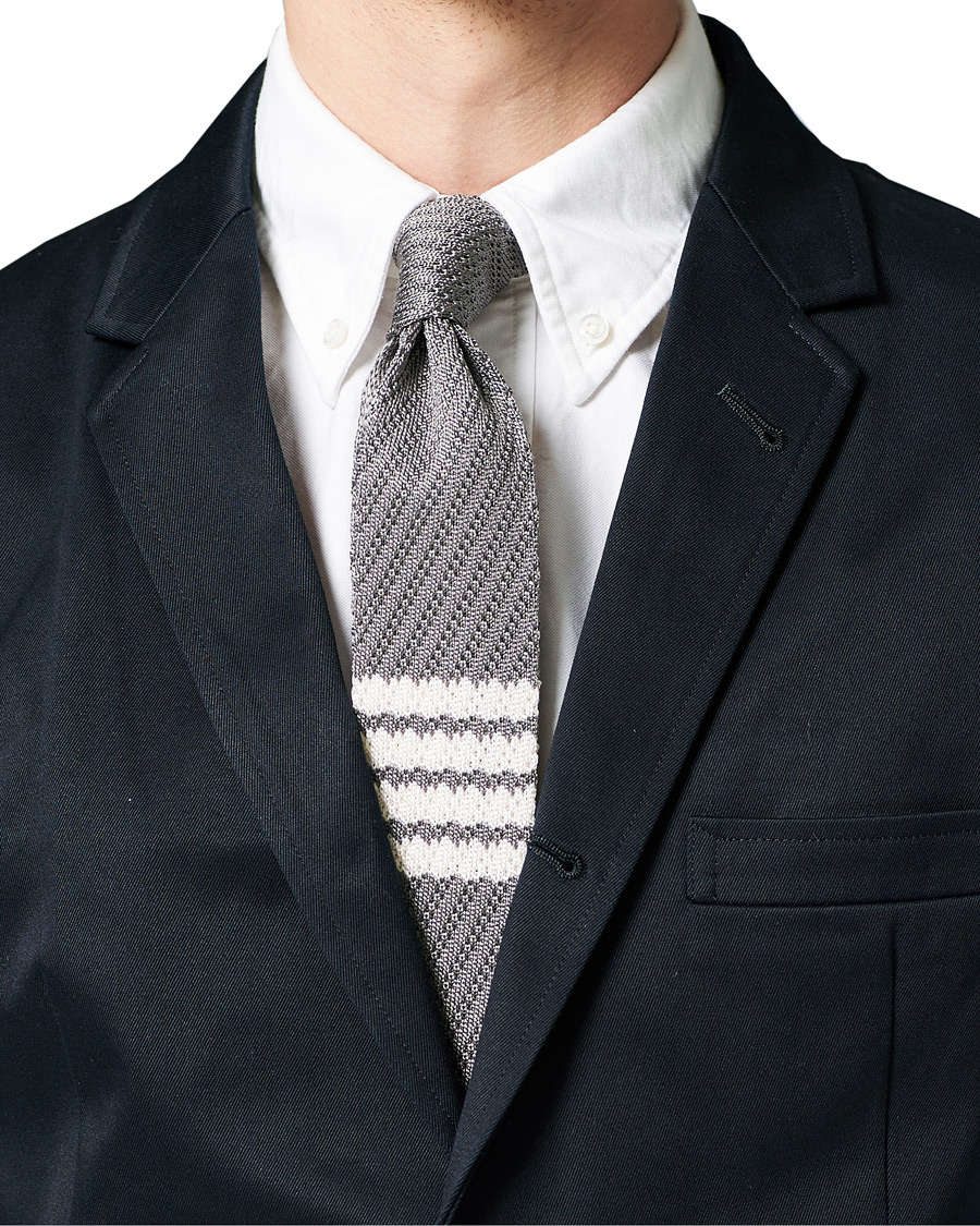 thom browne grey tie