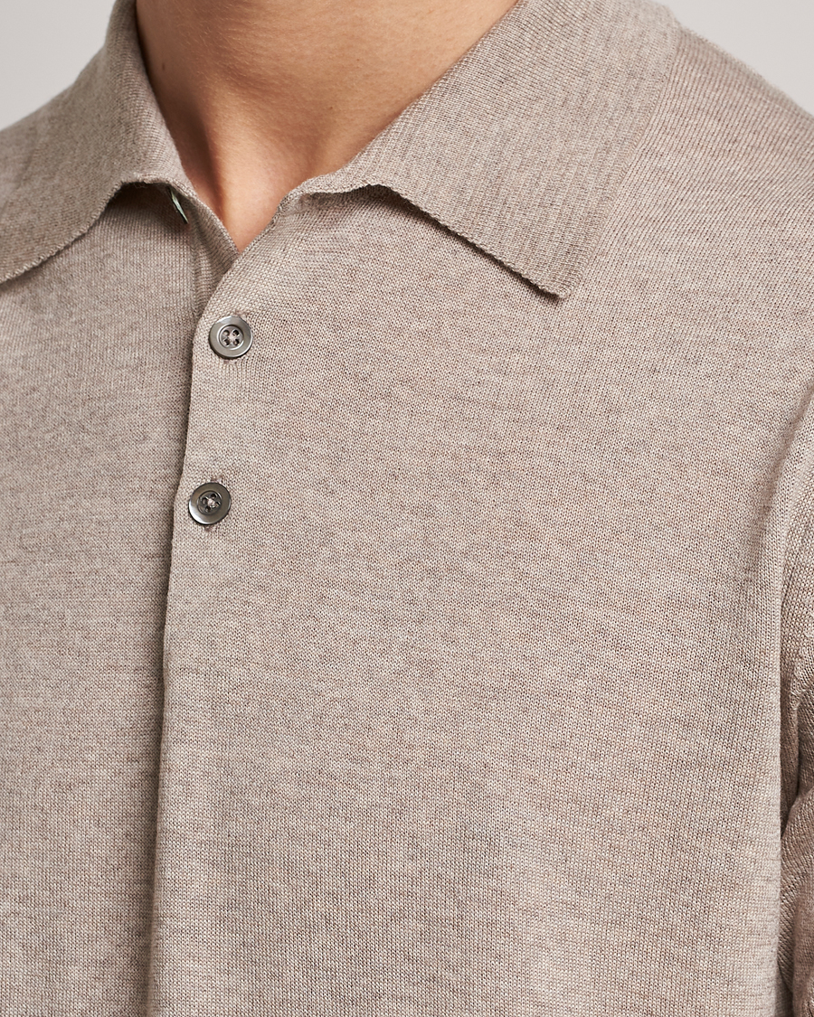Men | Polo Shirts | Morris Heritage | Short Sleeve Knitted Polo Shirt Khaki