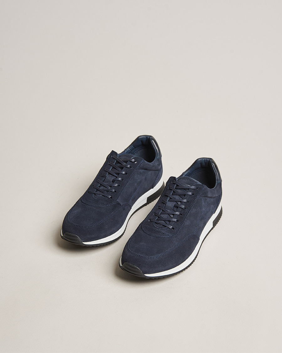 Men | Suede shoes | Design Loake | Bannister Running Sneaker Navy Suede