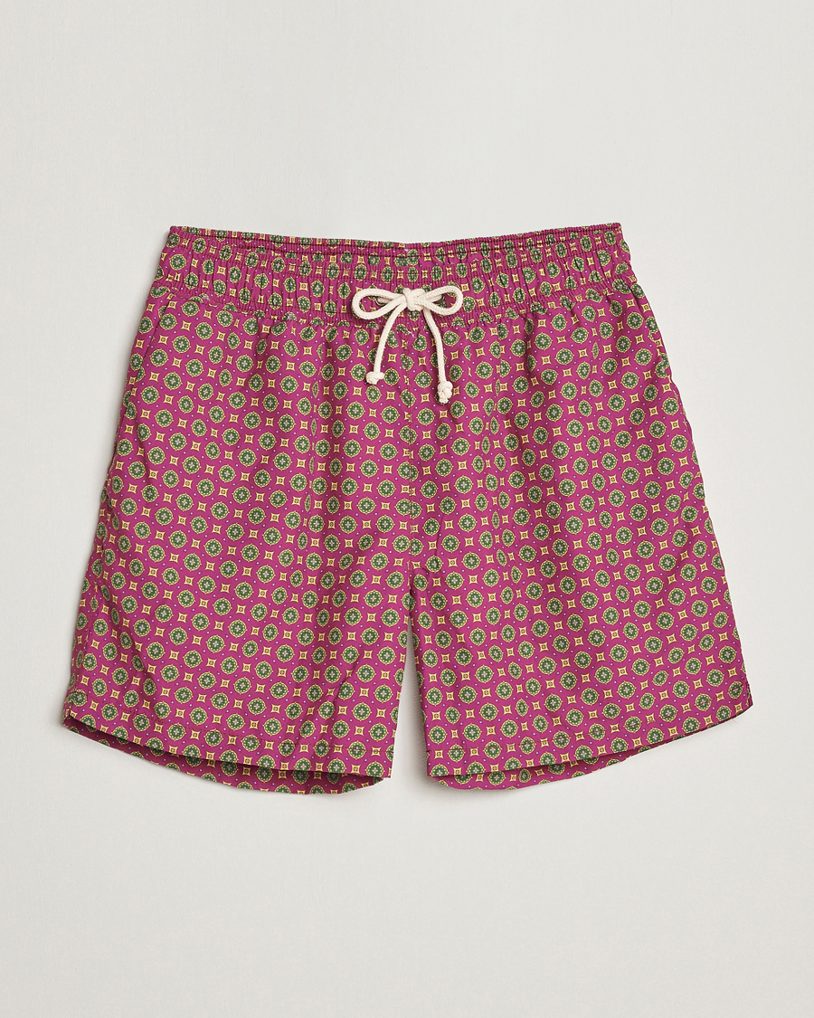 Men | Swimwear | Ripa Ripa | Nicola Radano Colab Printed Swimshorts Bordeaux