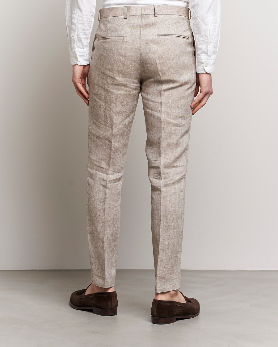 Men | Trousers | Oscar Jacobson | Denz Linen Trousers Beige