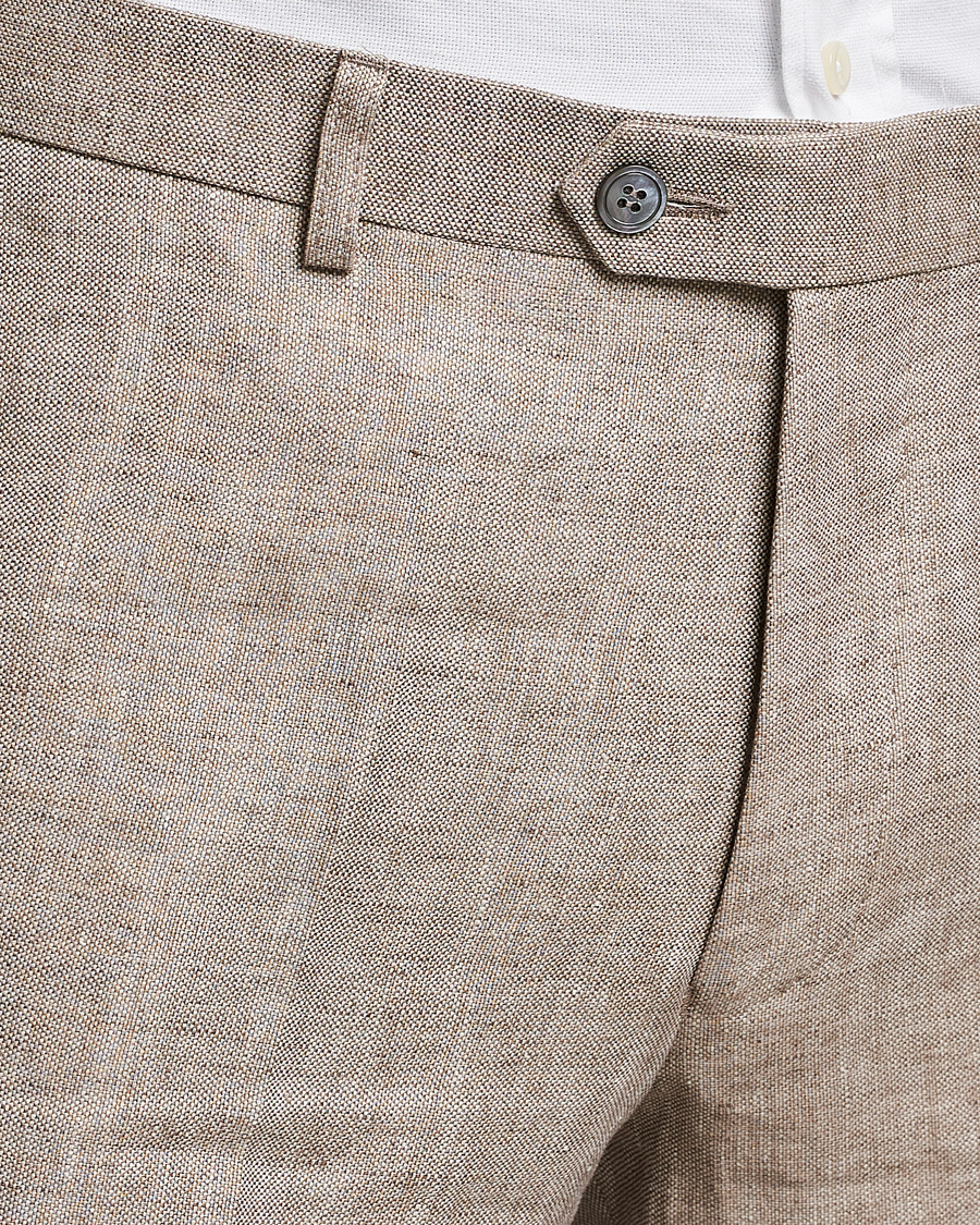 Men | Trousers | Oscar Jacobson | Denz Linen Trousers Beige