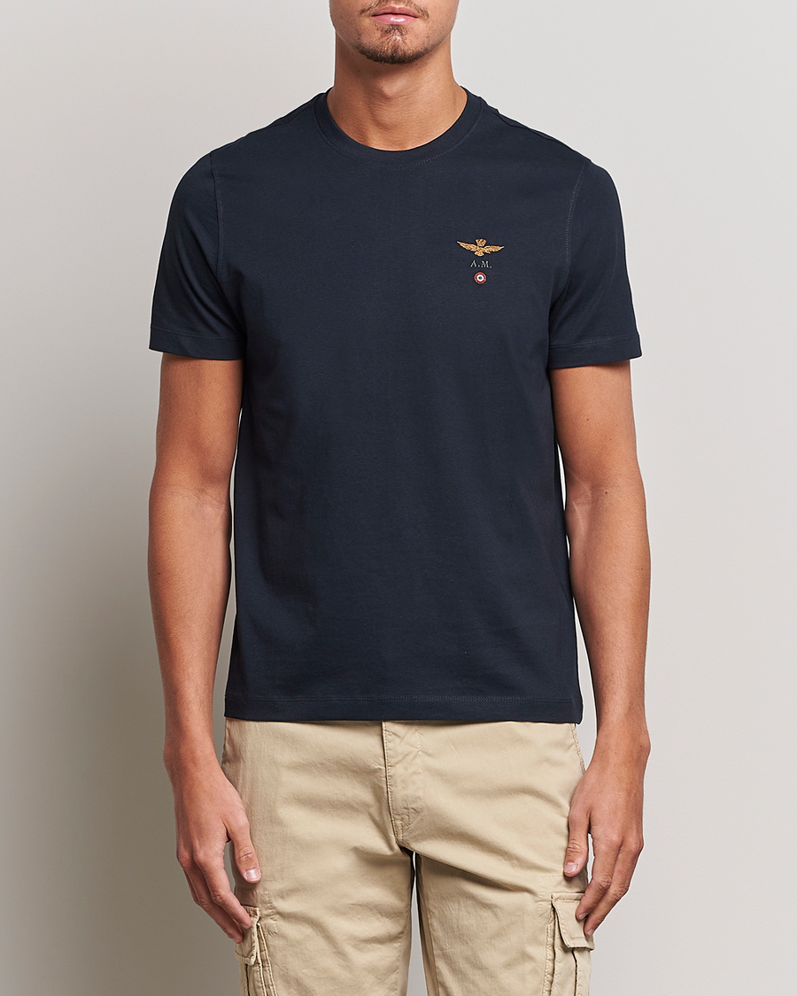 Men | Short Sleeve T-shirts | Aeronautica Militare | TS1580 Crew Neck Tee Navy