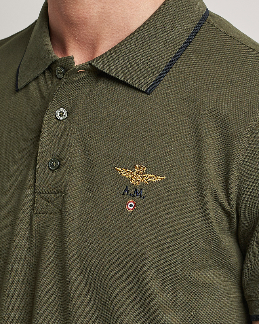 Men | Polo Shirts | Aeronautica Militare | Garment Dyed Cotton Polo Green