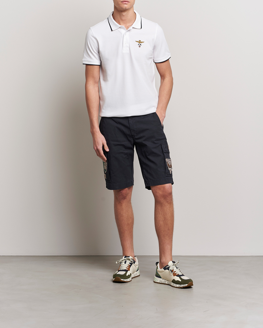 Men | Polo Shirts | Aeronautica Militare | Garment Dyed Cotton Polo Off White