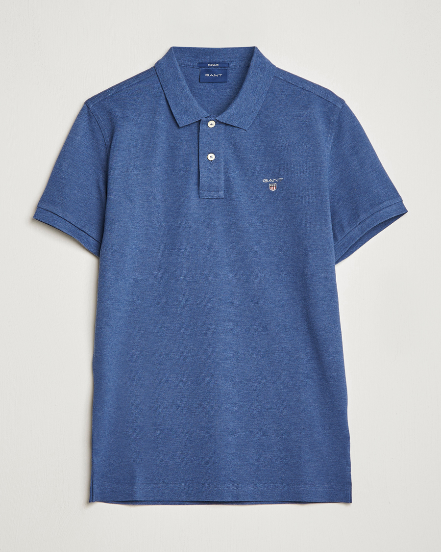 Men | Polo Shirts | GANT | The Original Polo Marine Melange