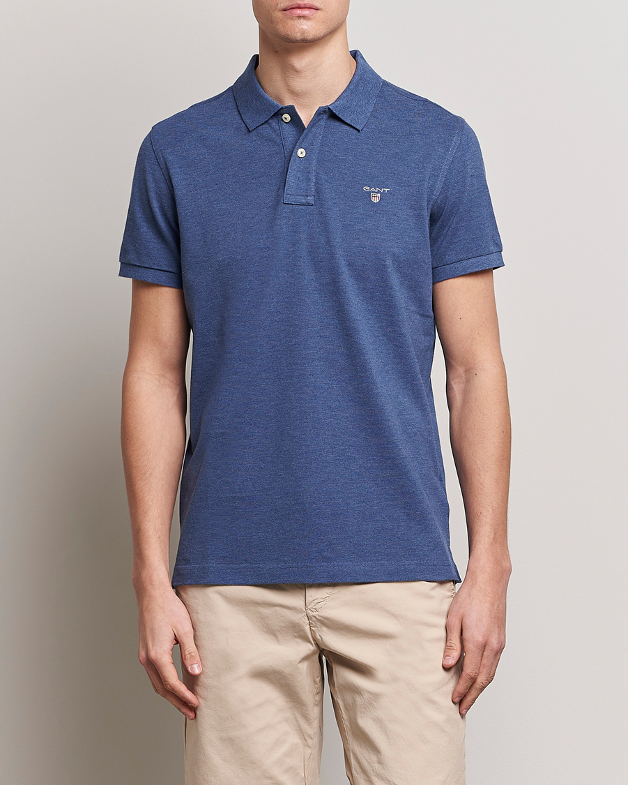 Men | Polo Shirts | GANT | The Original Polo Marine Melange