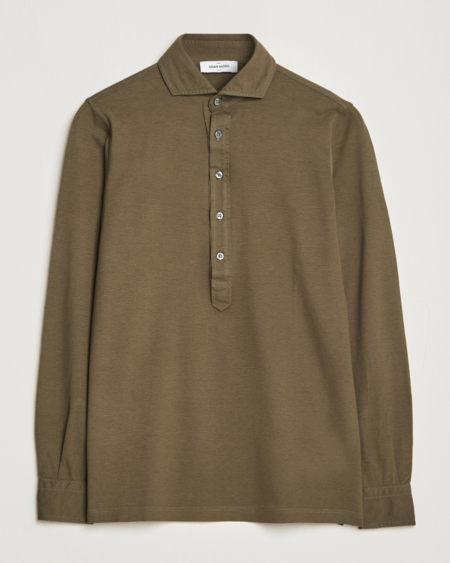 Men | Shirts | Gran Sasso | Popover Shirt Dark Brown