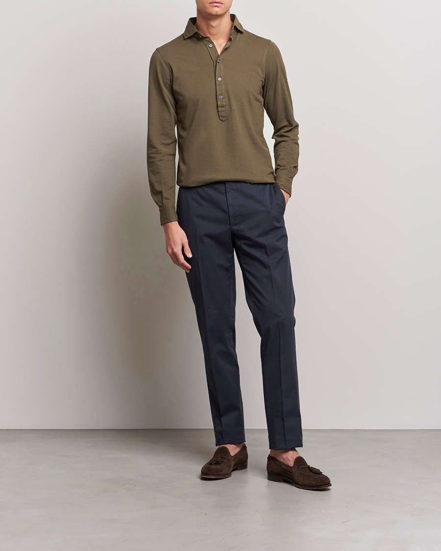 Men | Shirts | Gran Sasso | Popover Shirt Dark Brown