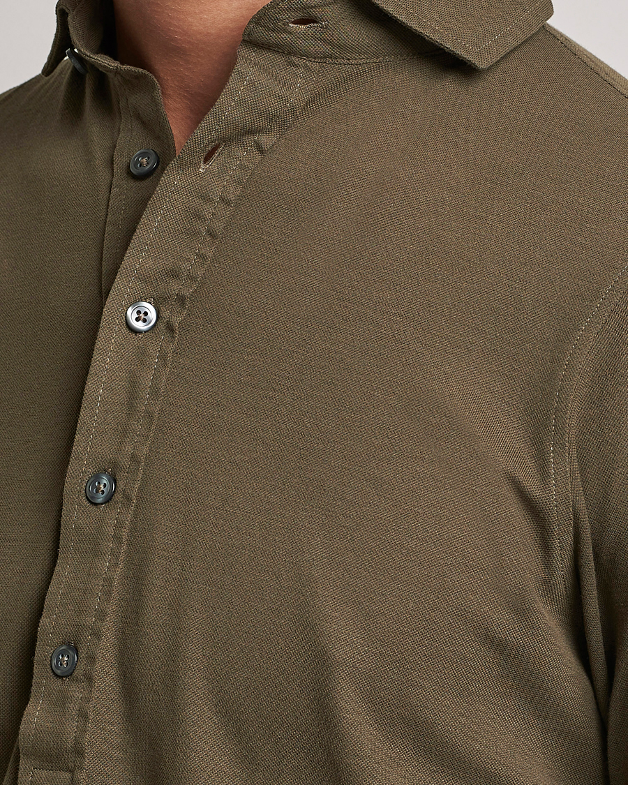 Men | Shirts | Gran Sasso | Popover Shirt Dark Brown