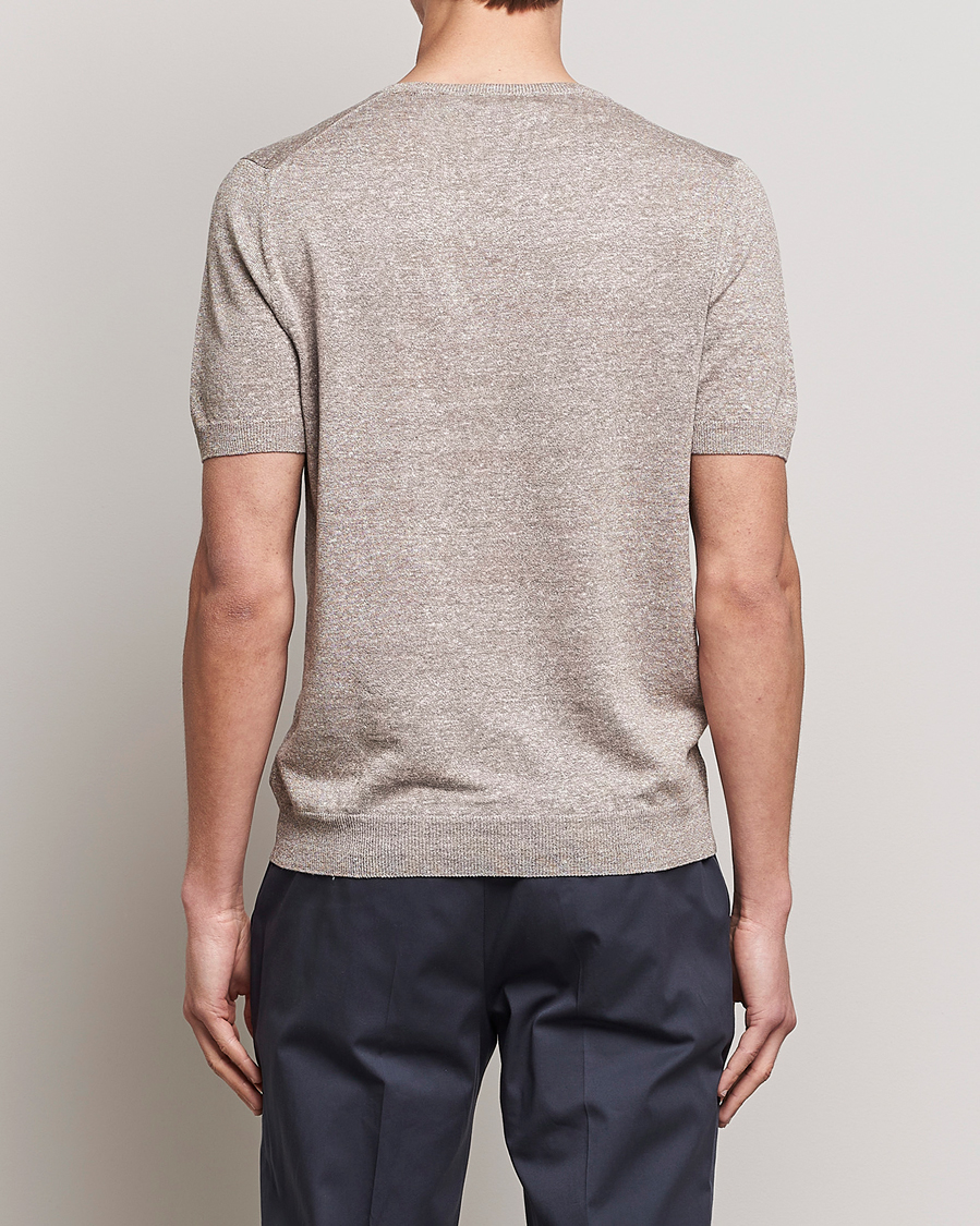 Men | T-Shirts | Gran Sasso | Cotton/Linen Knitted Tee Beige