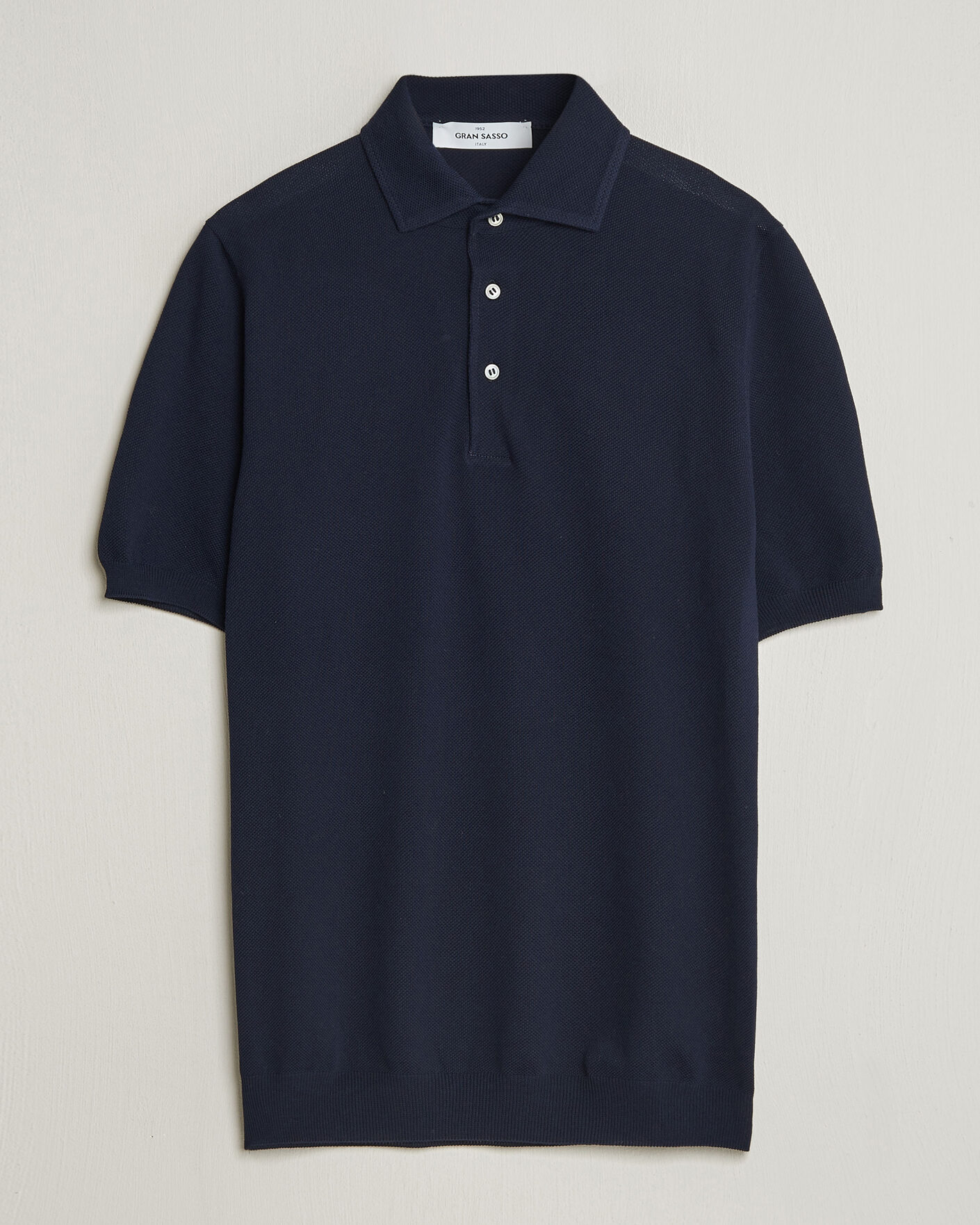 Men | Polo Shirts | Gran Sasso | Structured Cotton Polo Navy