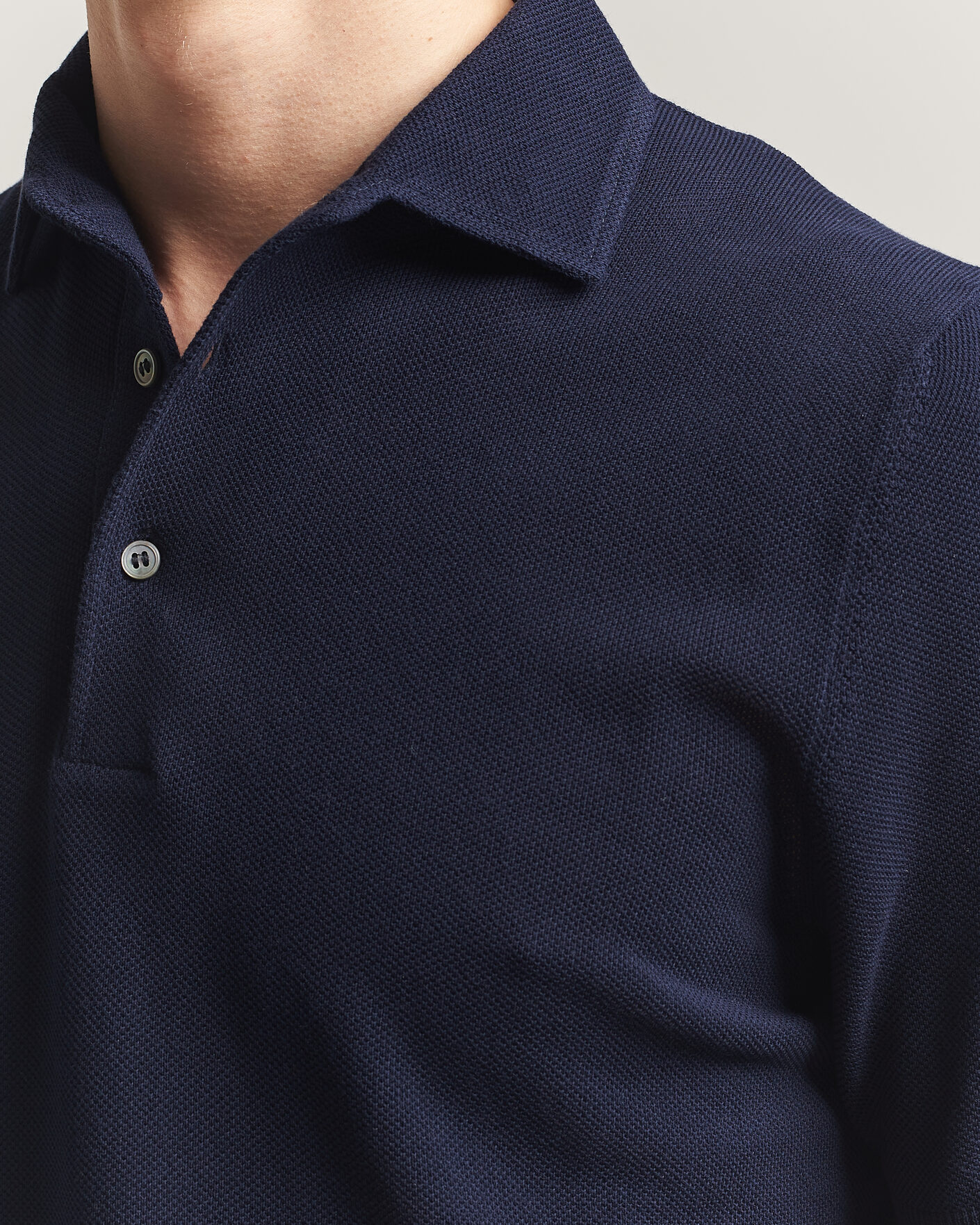 Men | Polo Shirts | Gran Sasso | Structured Cotton Polo Navy