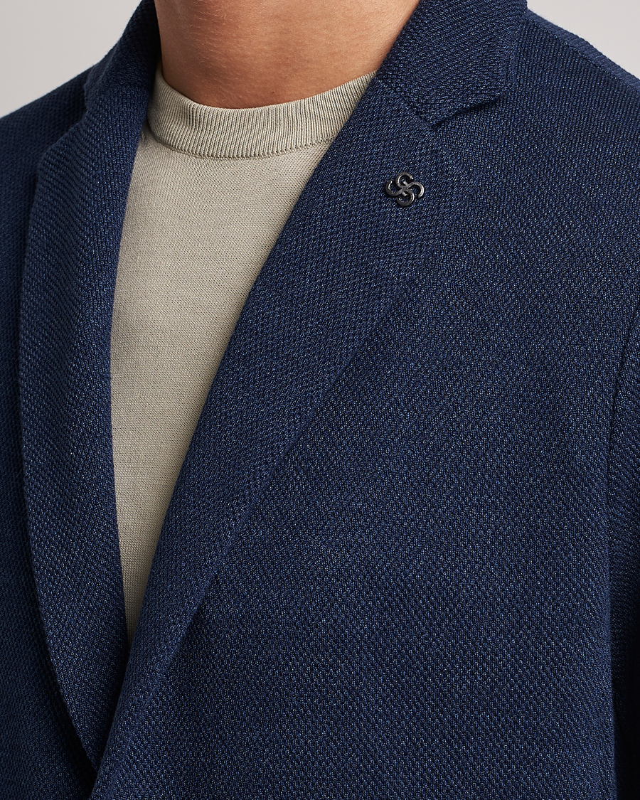 Men | Blazers | Gran Sasso | Structured Cotton/Linen Blazer Navy