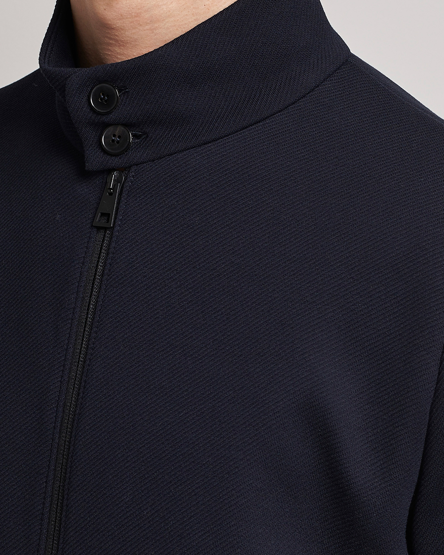 Men | Coats & Jackets | Harris Wharf London | Loro Piana Cavalry Twill Harrington Jacket Dark Blue