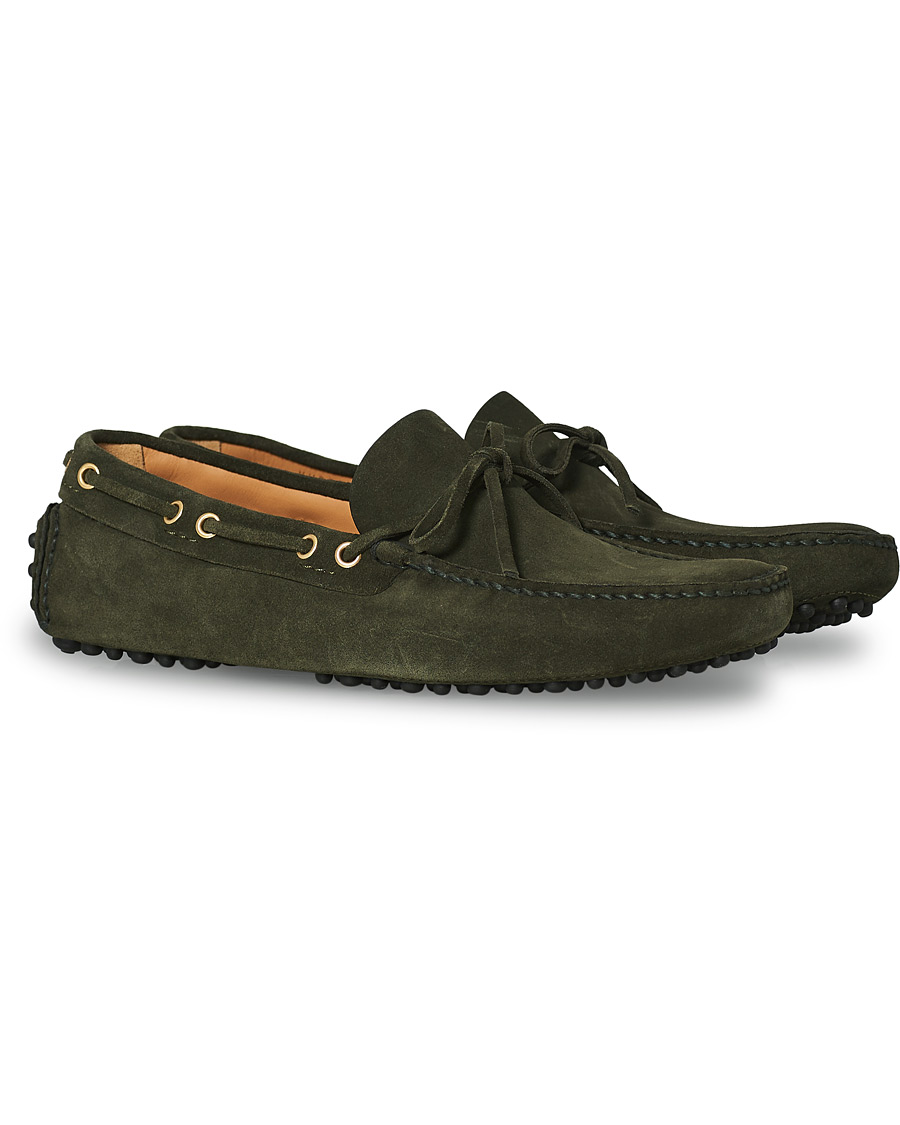 Men | Car Shoe Driver Moccasin Dark Green Suede | Car Shoe | Driver Moccasin Dark Green Suede