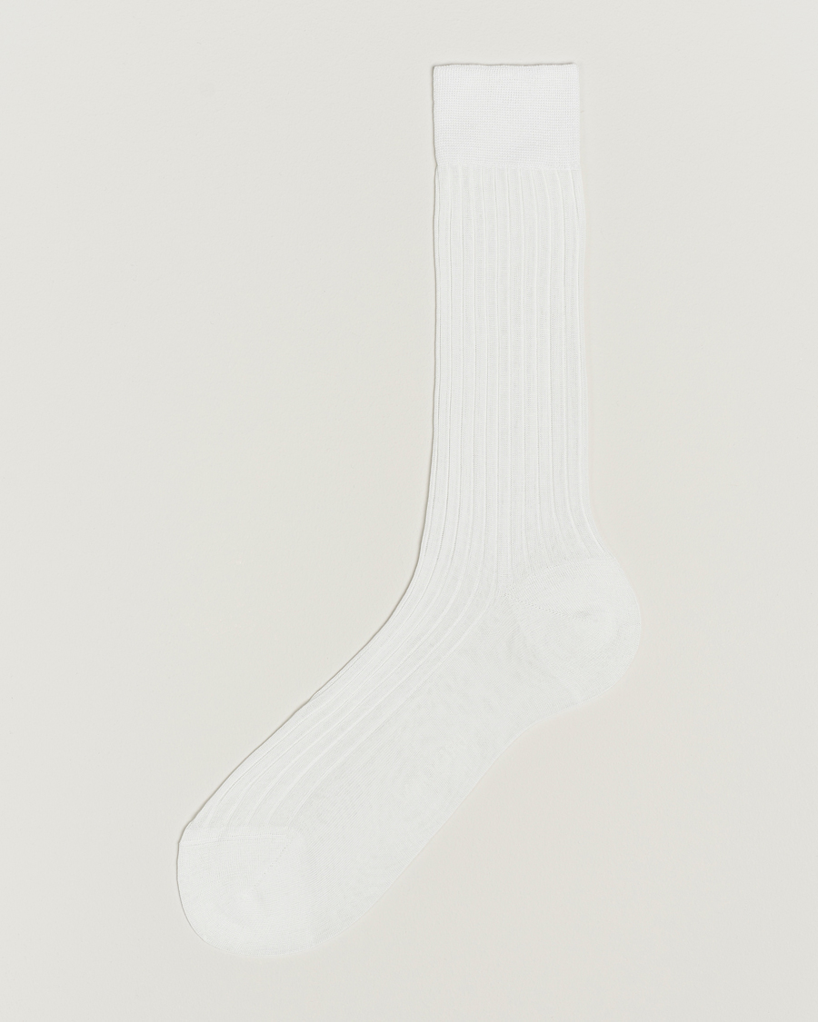 Men | Bresciani | Bresciani | Cotton Ribbed Short Socks White