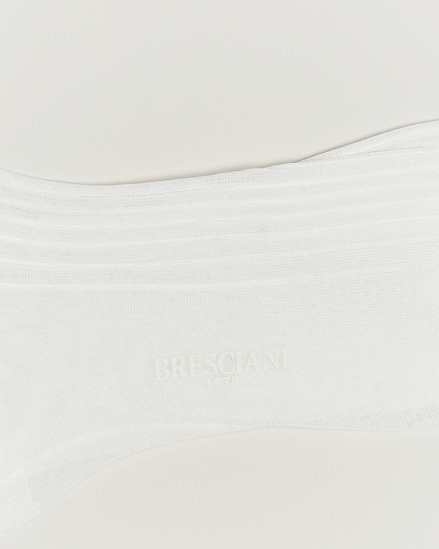 Men |  | Bresciani | Cotton Ribbed Short Socks White
