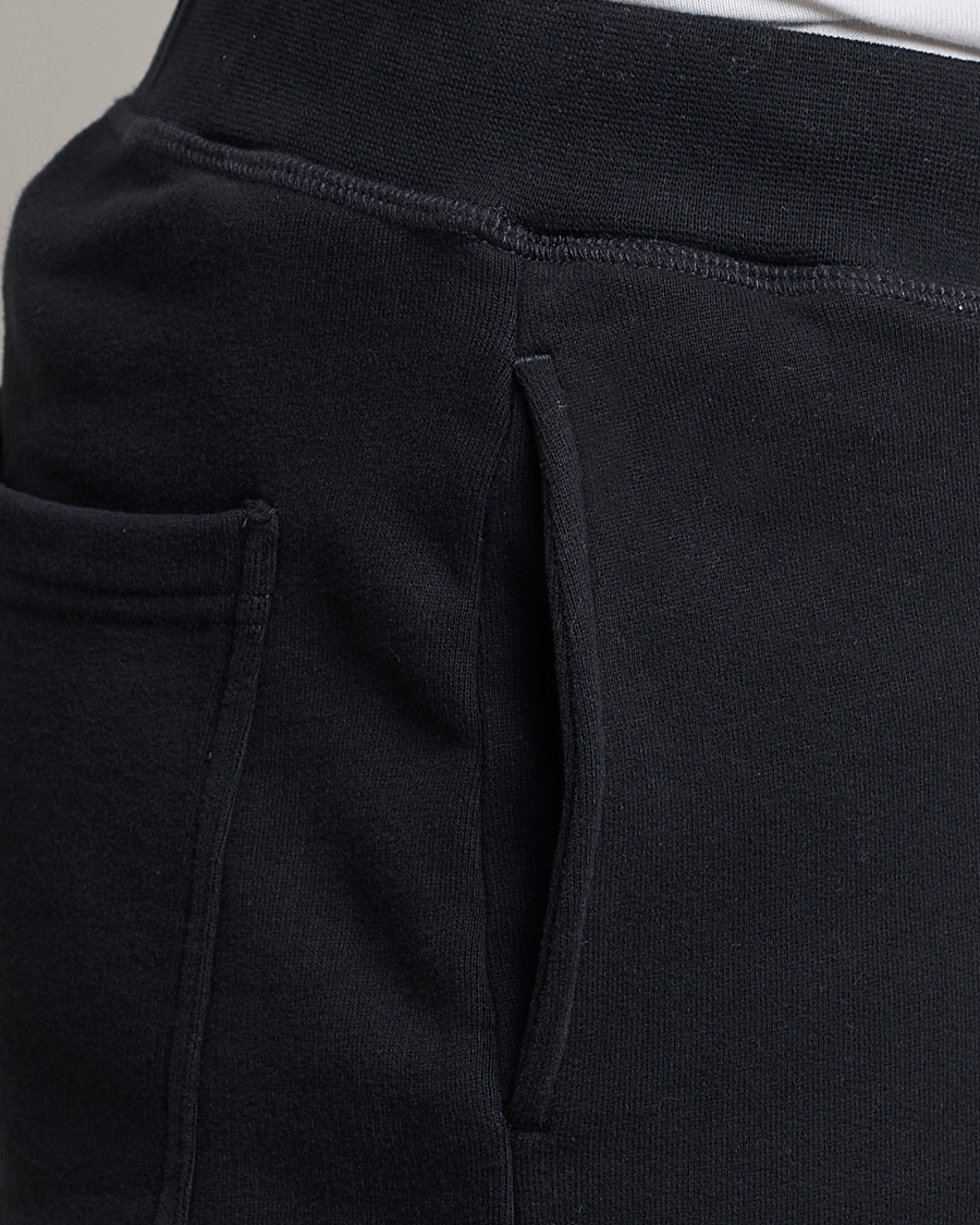 Men | Trousers | Sunspel | Cotton Loopback Track Pants Black