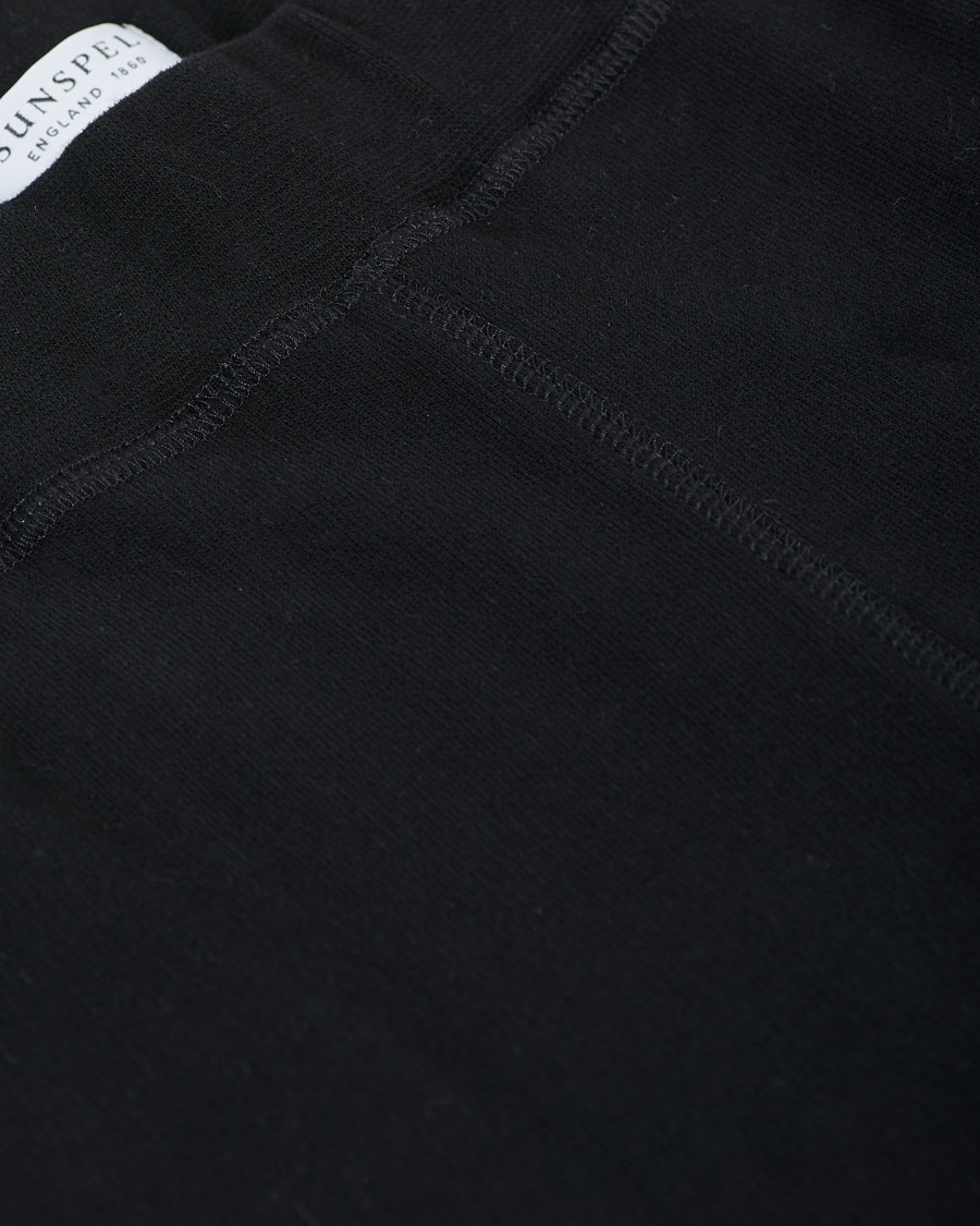 Men | Trousers | Sunspel | Cotton Loopback Track Pants Black