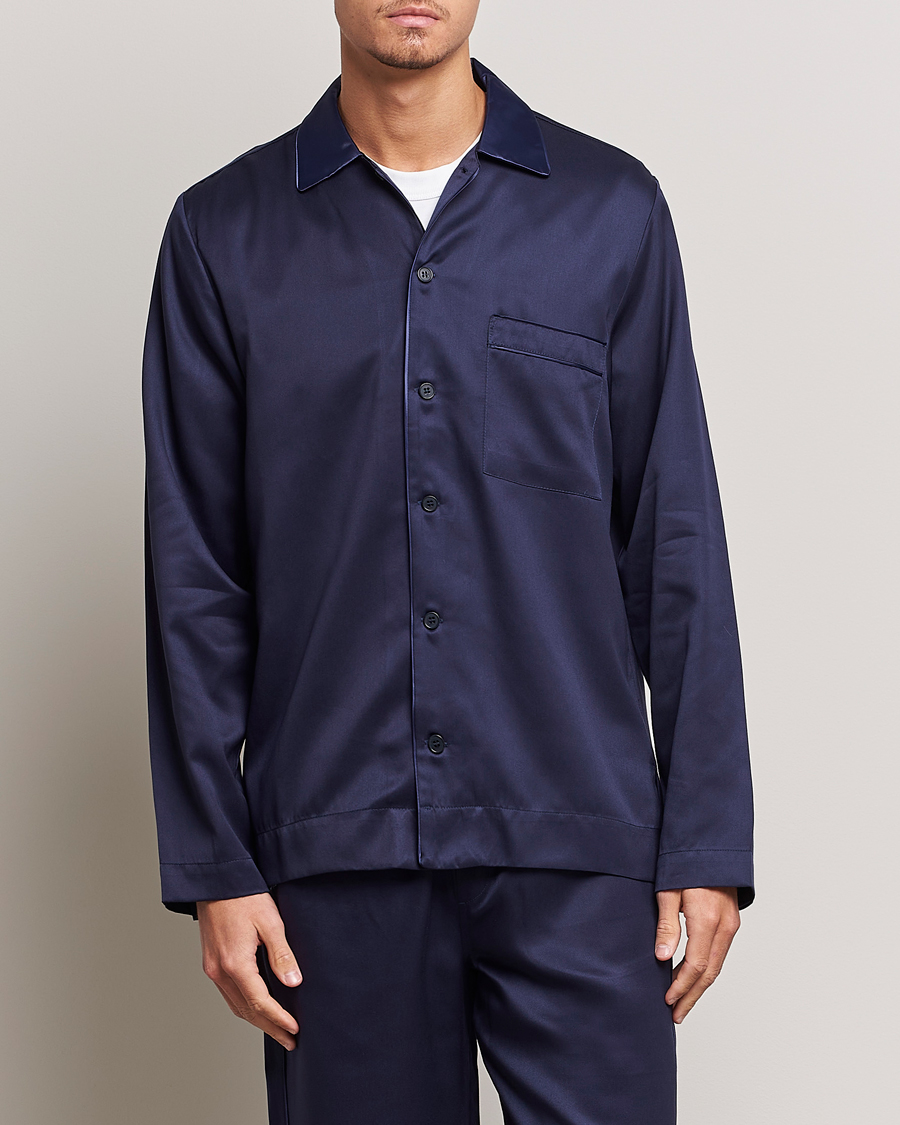 Men | Pyjama Tops | CDLP | Home Suit Long Sleeve Top Navy Blue