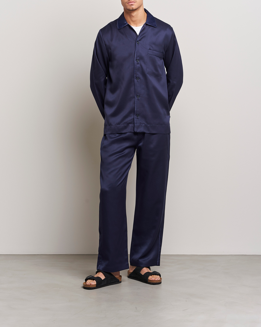 Men | Pyjamas & Robes | CDLP | Home Suit Long Bottom Navy Blue