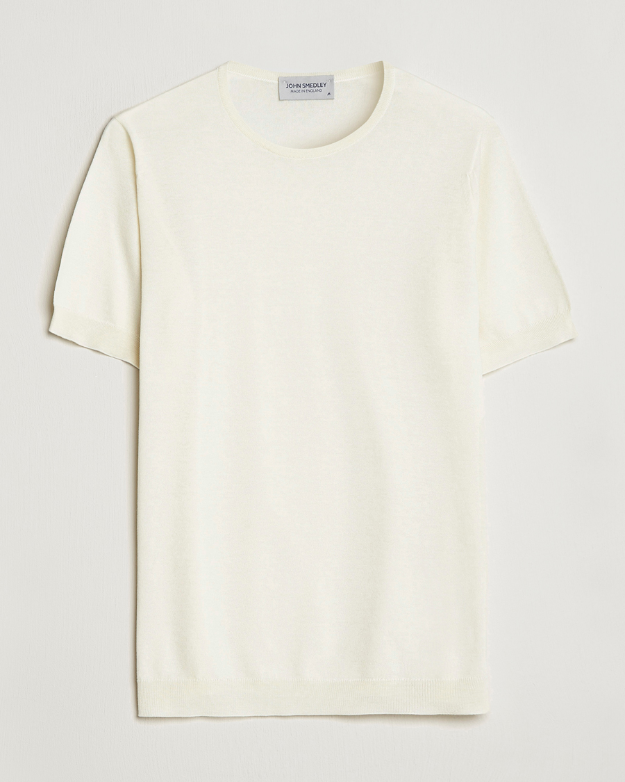 Men | T-Shirts | John Smedley | Belden Wool/Cotton T-Shirt Latte