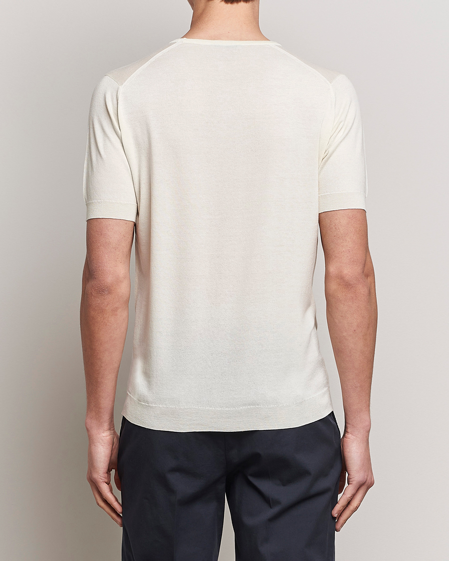 Men | T-Shirts | John Smedley | Belden Wool/Cotton T-Shirt Latte