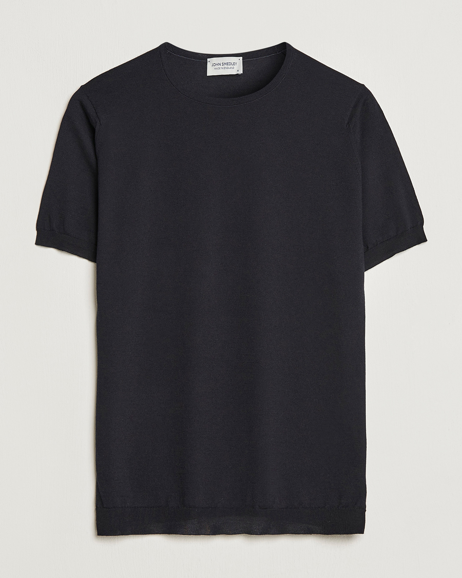 Men | T-Shirts | John Smedley | Belden Wool/Cotton T-Shirt Navy