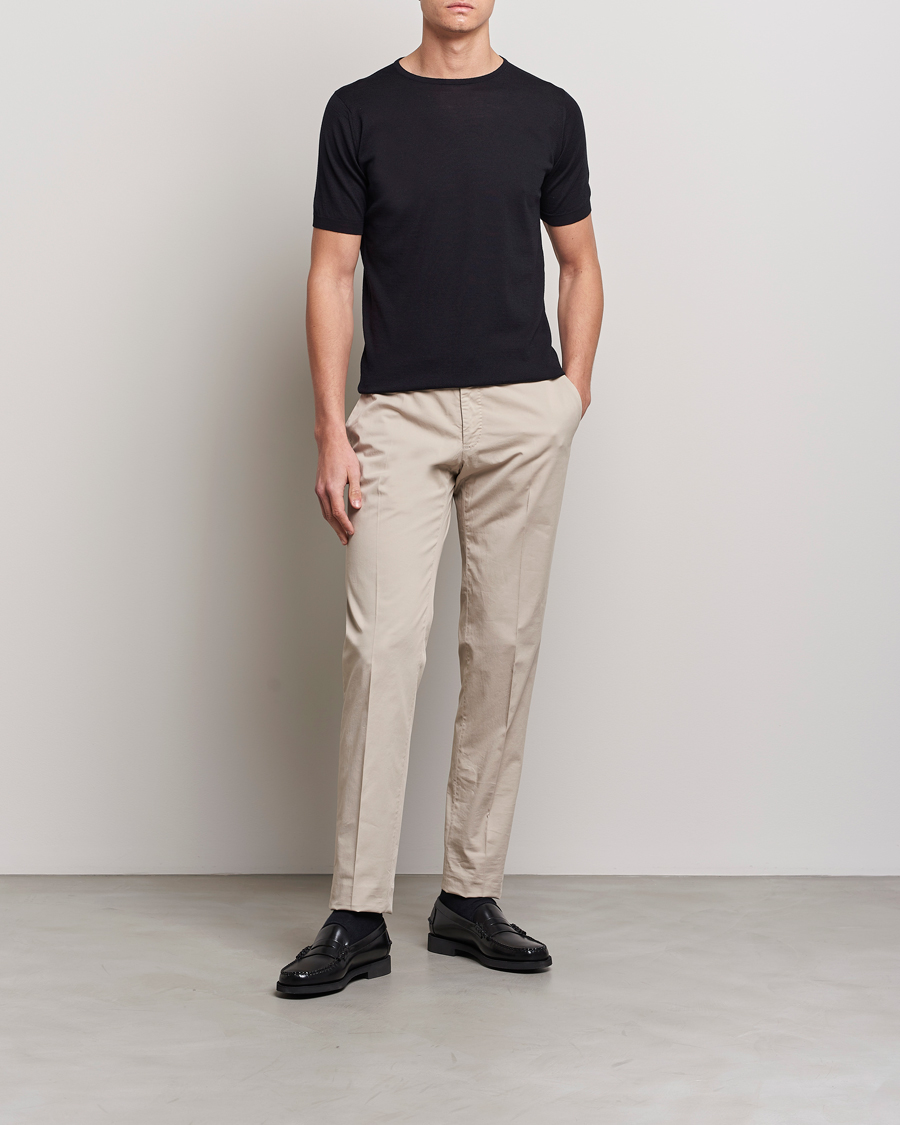 Men | T-Shirts | John Smedley | Belden Wool/Cotton T-Shirt Navy