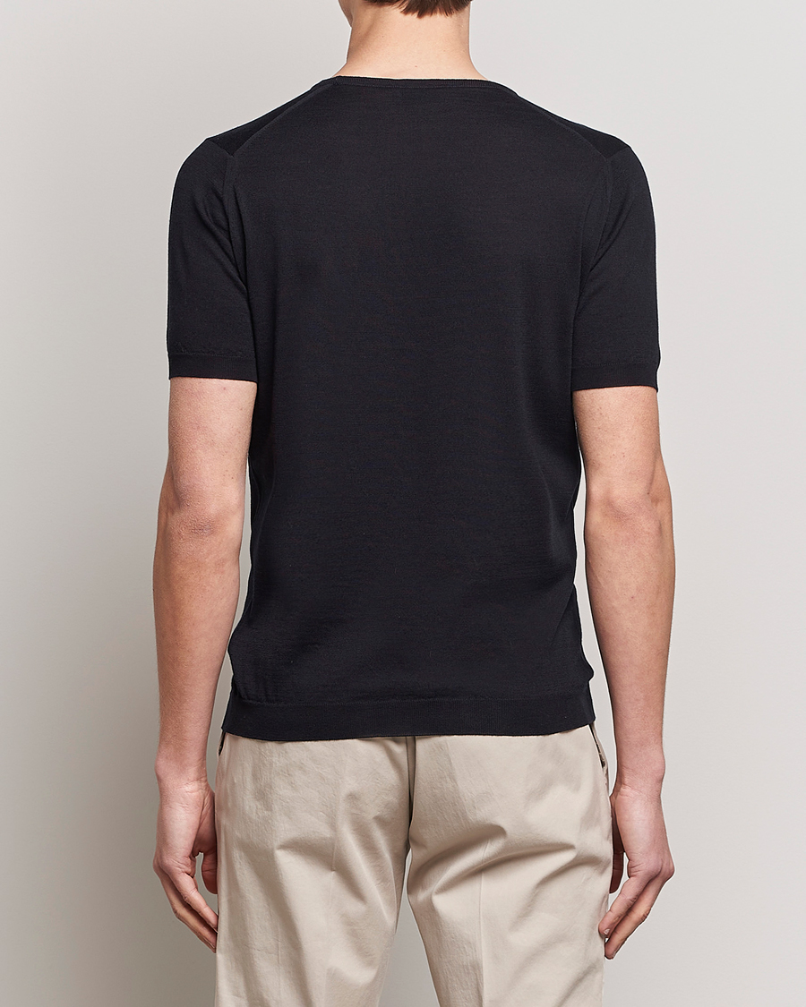 Men | T-Shirts | John Smedley | Belden Wool/Cotton T-Shirt Navy