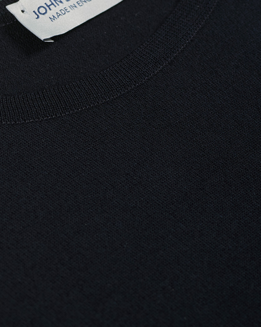 Men | T-Shirts | John Smedley | Belden Wool/Cotton T-Shirt Navy