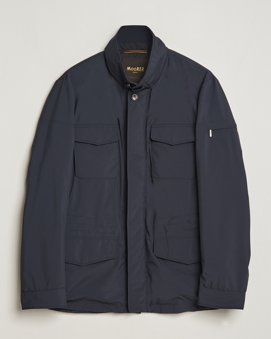 Men | Coats & Jackets | MooRER | Waterproof Nylon Field Jacket Navy