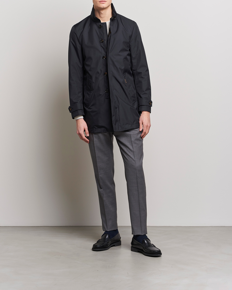 Men | Coats & Jackets | MooRER | Waterproof Car Coat Navy