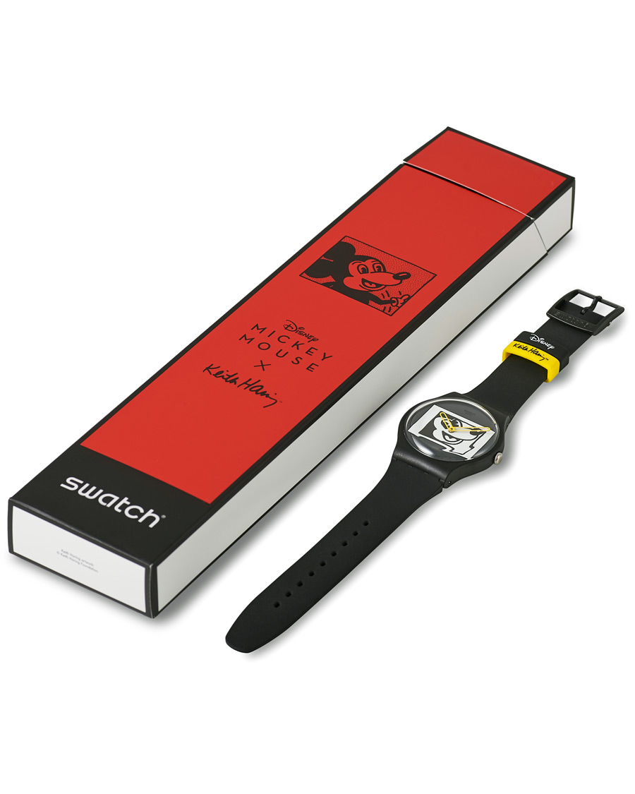 Men | Swatch Swatch x Keith Haring Mickey Blanc sur Noir | Swatch | x Keith Haring Mickey Blanc sur Noir