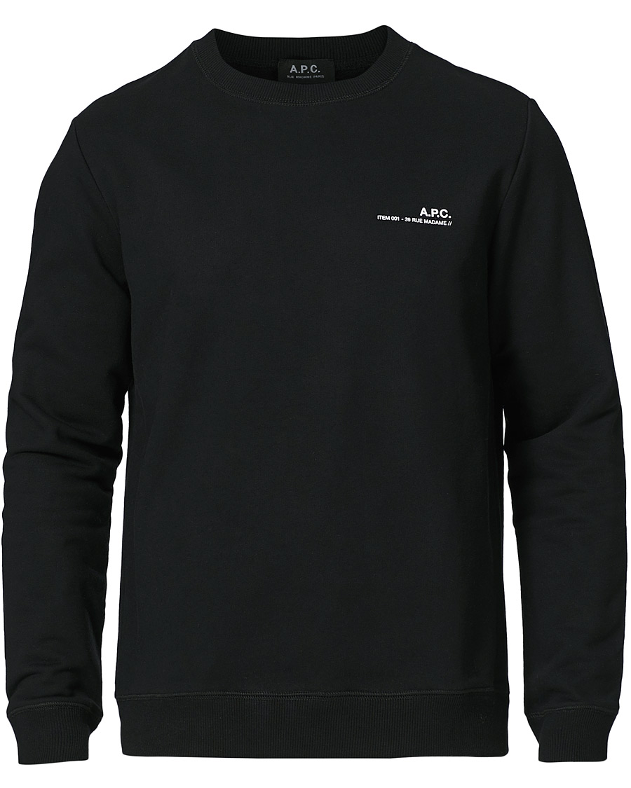 Men | Sweaters & Knitwear | A.P.C. | Item Crew Neck Sweatshirt Black