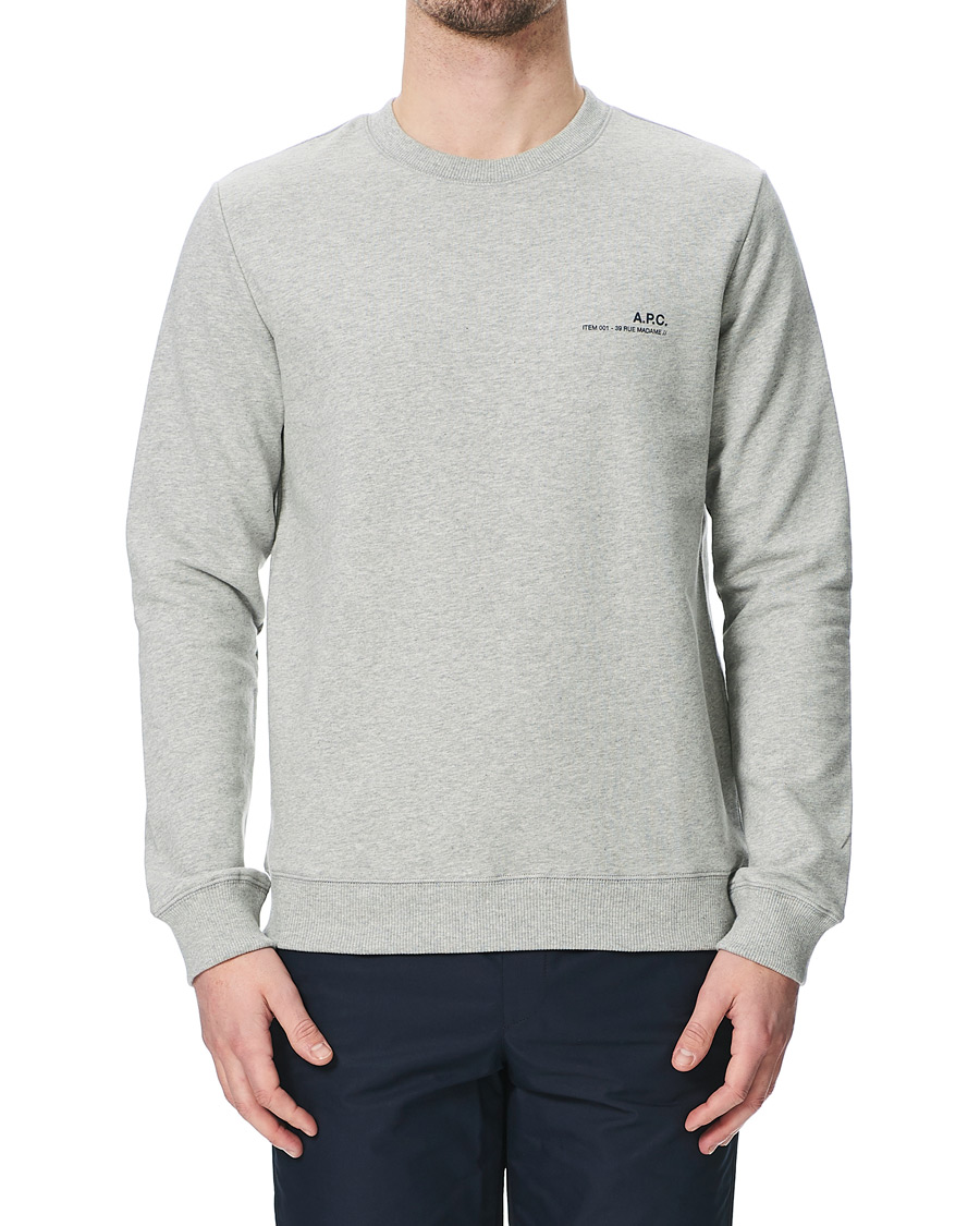 Men | Sweaters & Knitwear | A.P.C. | Item Crew Neck Sweatshirt Heather Grey