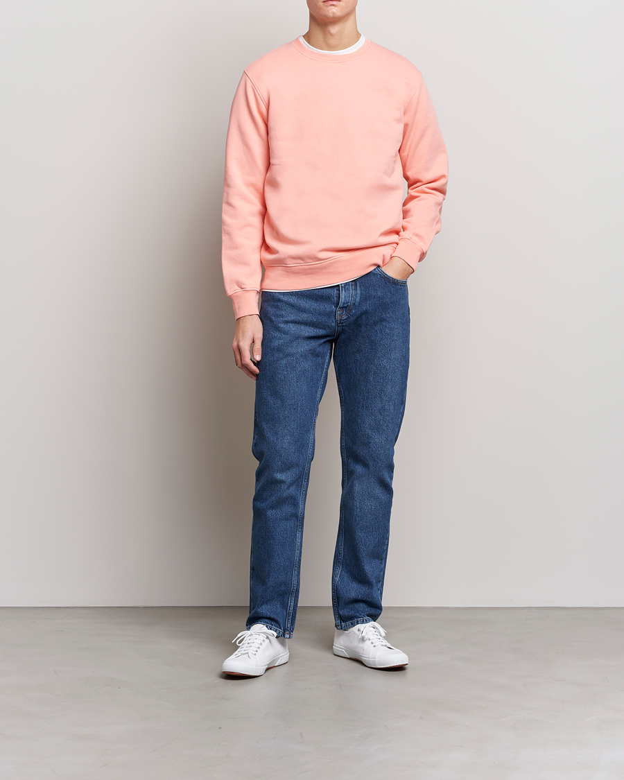 Men | Clothing | Colorful Standard | Classic Organic Crew Neck Sweat Bright Coral