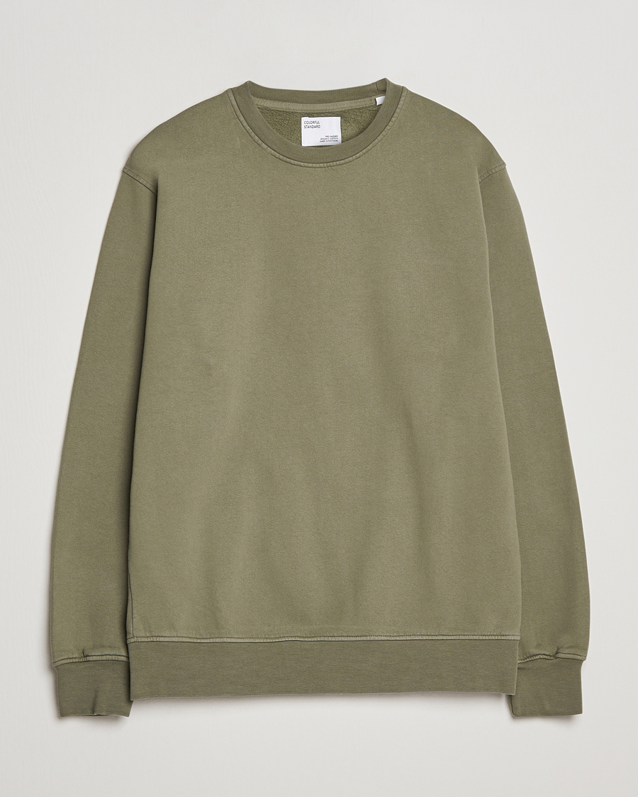 Men | Sweaters & Knitwear | Colorful Standard | Classic Organic Crew Neck Sweat Dusty Olive