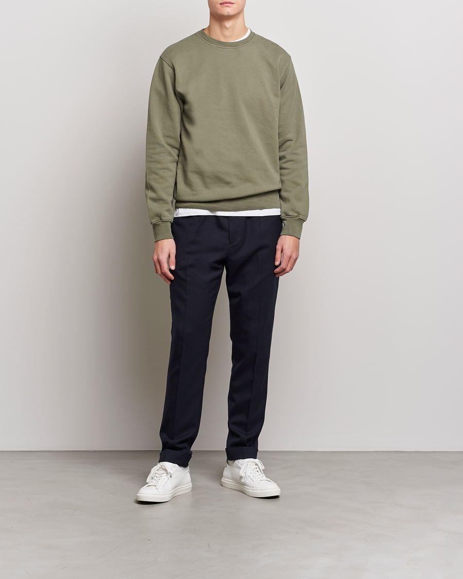 Men | Sweaters & Knitwear | Colorful Standard | Classic Organic Crew Neck Sweat Dusty Olive