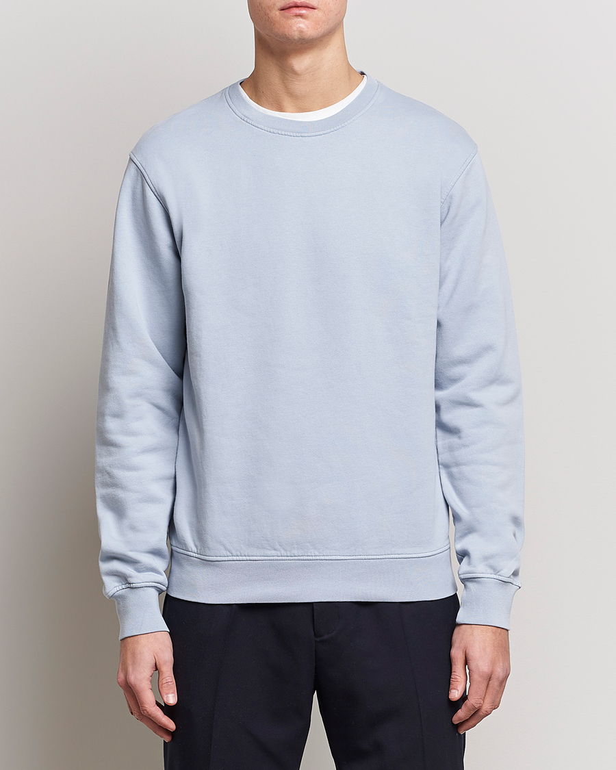 Men | Sweaters & Knitwear | Colorful Standard | Classic Organic Crew Neck Sweat Powder Blue