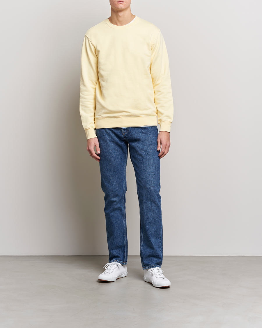 Men | Clothing | Colorful Standard | Classic Organic Crew Neck Sweat Soft Yellow