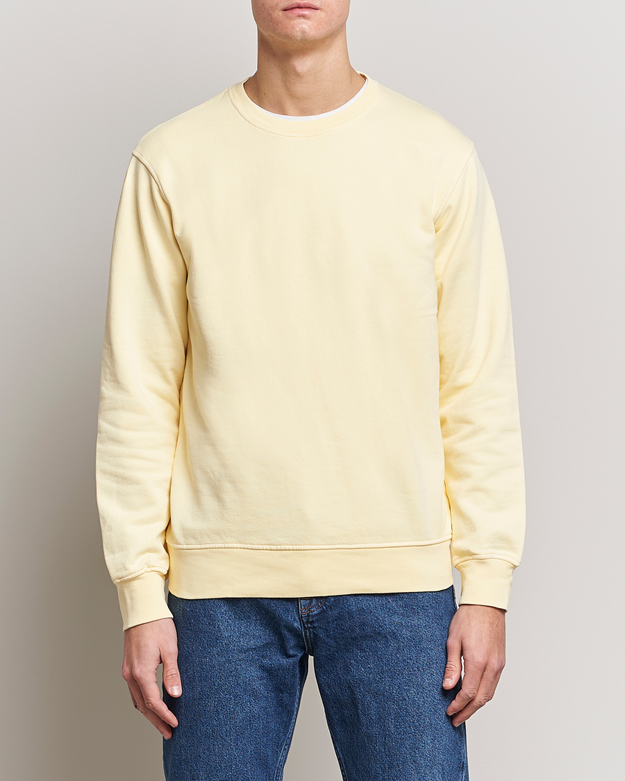 Men | The Summer Collection | Colorful Standard | Classic Organic Crew Neck Sweat Soft Yellow