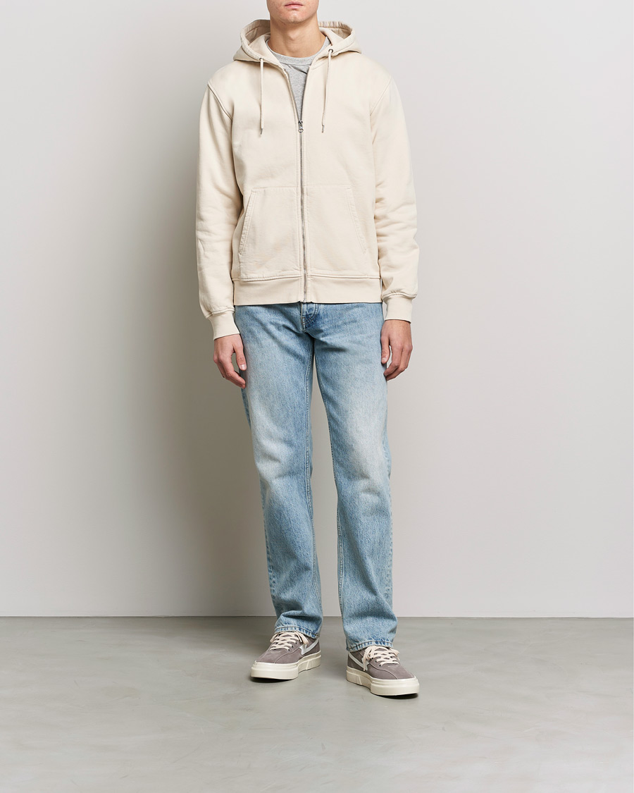 Men | Sweaters & Knitwear | Colorful Standard | Classic Organic Full Zip Hood Ivory White