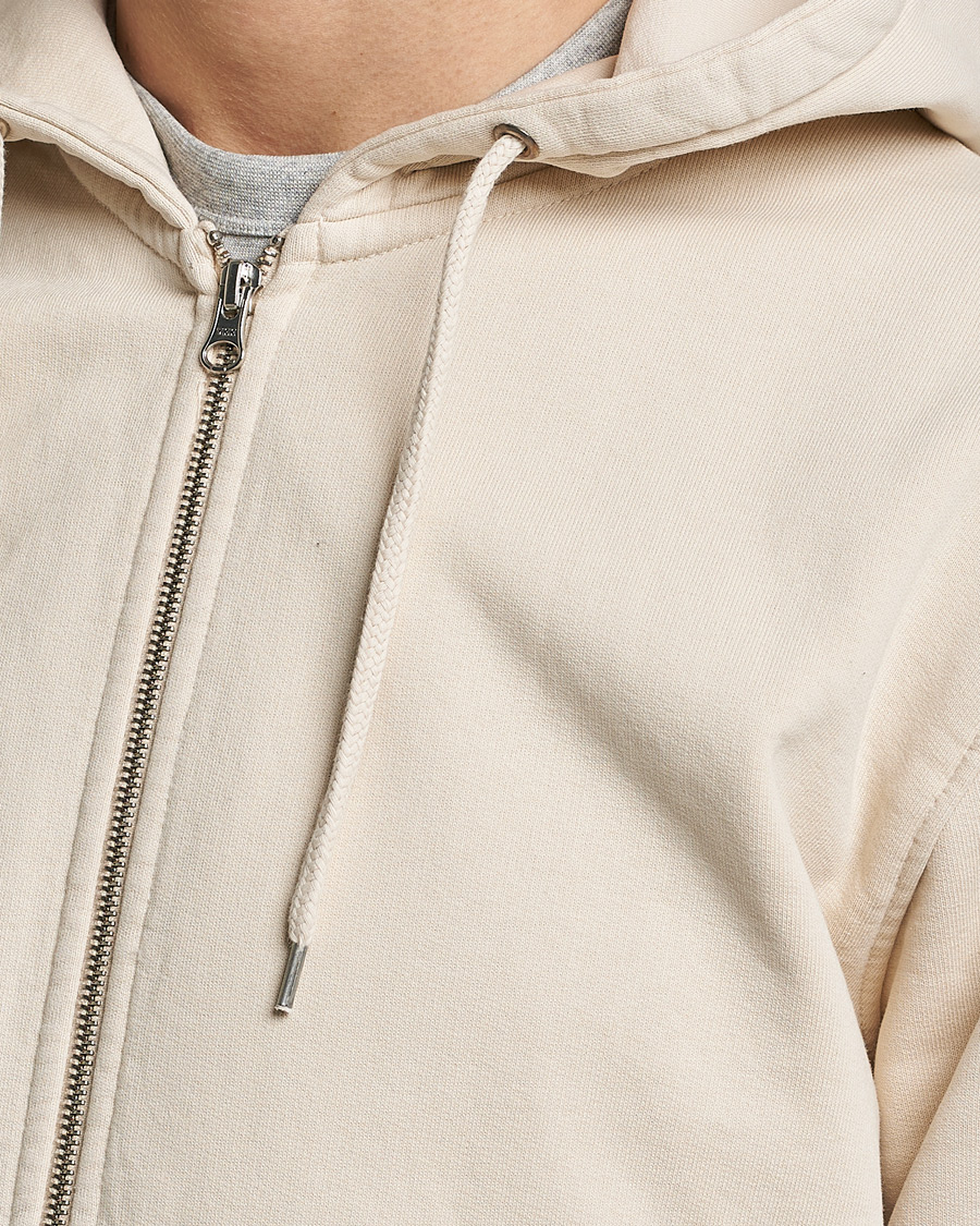 Men | Sweaters & Knitwear | Colorful Standard | Classic Organic Full Zip Hood Ivory White